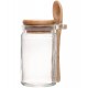 Porta Mantimentos 140ml Redondo com Colher e Tampa de Bambu Vidro